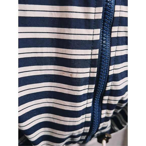 Vintage Dark Navy Striped Windbreaker Jacket - Size M - Picture 3 of 6